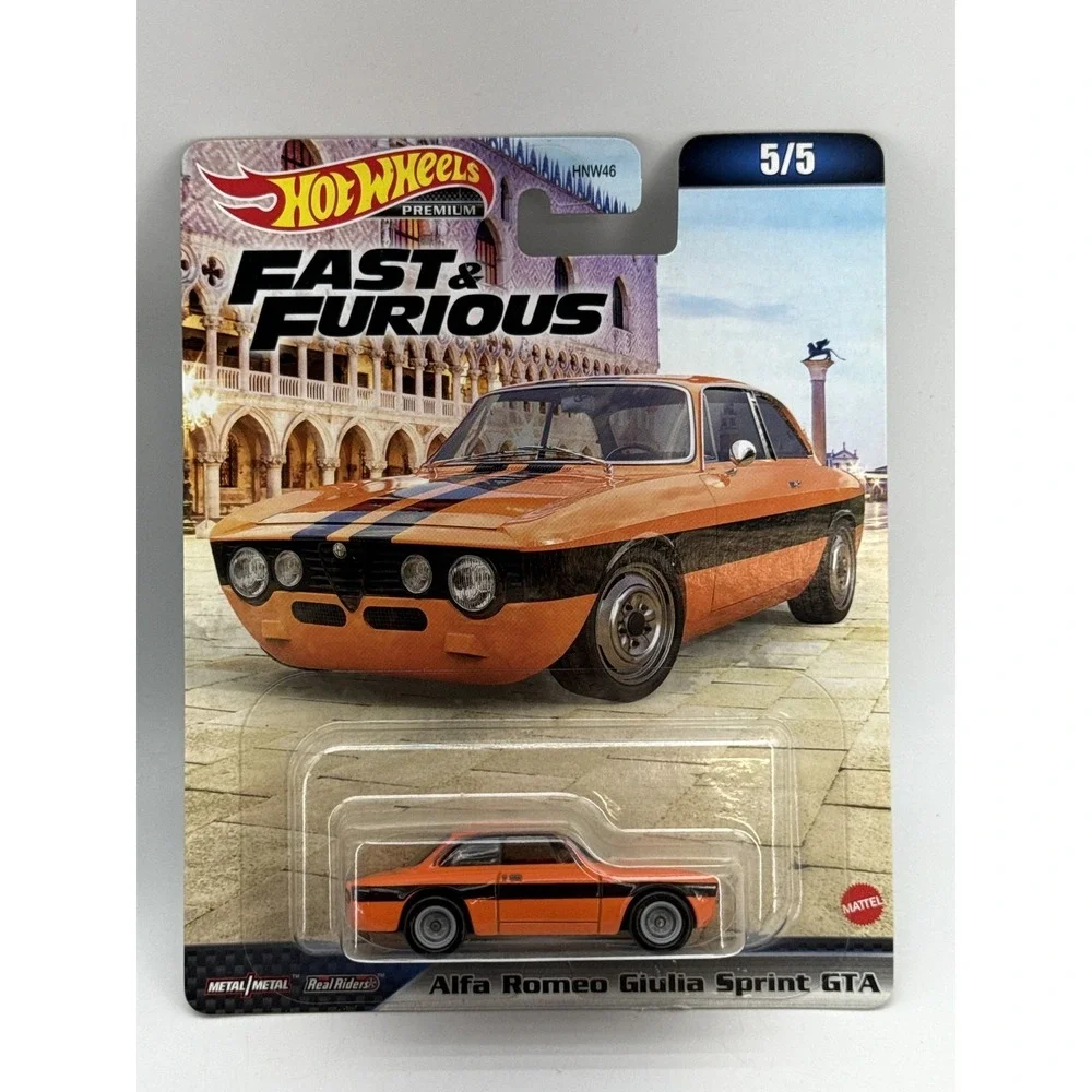 Hot Wheels Premium Fast Alfa Romeo Giulia Furious Diecast Car Orange Metal Set
